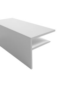 10mm White Aluminium F-Section