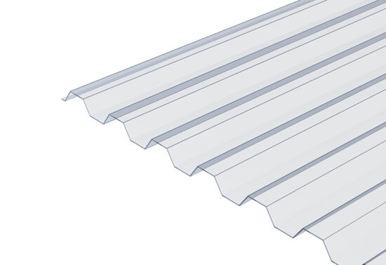 Clear Palruf™ PVC Corrugated Sheet Greca Box Profile 762x1830mm - 1.0mm Thick